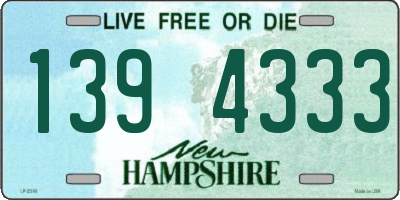 NH license plate 1394333
