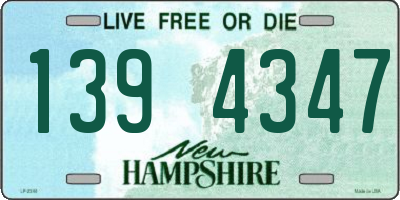 NH license plate 1394347
