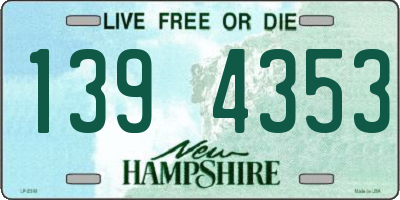 NH license plate 1394353