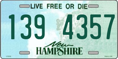 NH license plate 1394357
