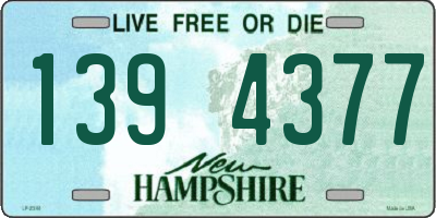 NH license plate 1394377