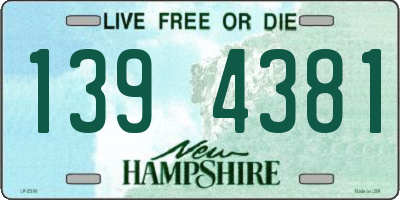 NH license plate 1394381