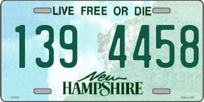 NH license plate 1394458