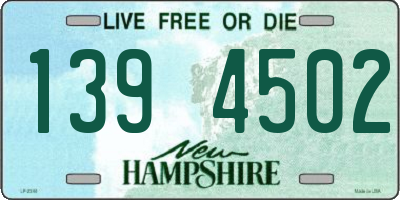 NH license plate 1394502