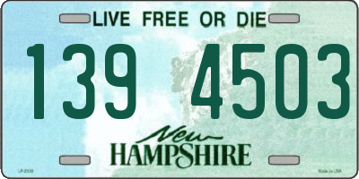 NH license plate 1394503