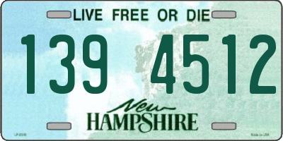 NH license plate 1394512