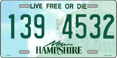 NH license plate 1394532