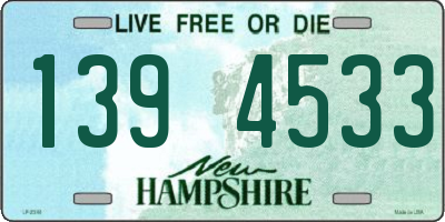 NH license plate 1394533