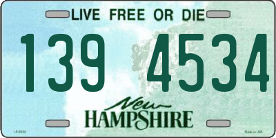 NH license plate 1394534