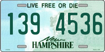NH license plate 1394536
