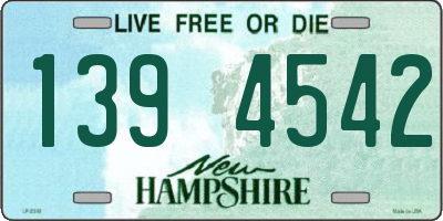 NH license plate 1394542