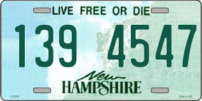 NH license plate 1394547