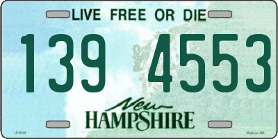 NH license plate 1394553