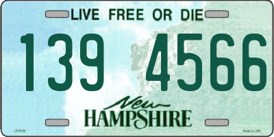 NH license plate 1394566