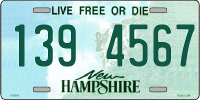 NH license plate 1394567