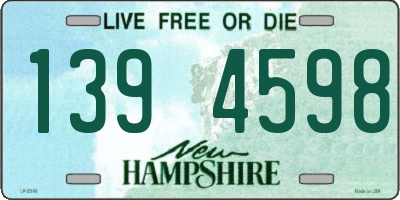 NH license plate 1394598