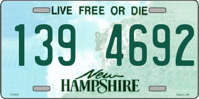 NH license plate 1394692