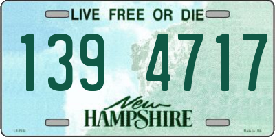 NH license plate 1394717