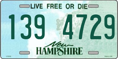 NH license plate 1394729