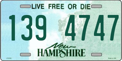 NH license plate 1394747