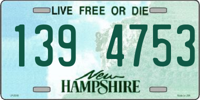 NH license plate 1394753