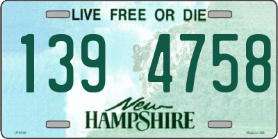 NH license plate 1394758