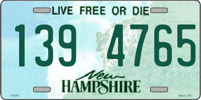 NH license plate 1394765