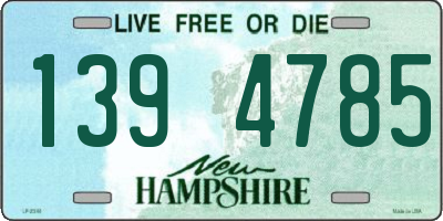 NH license plate 1394785