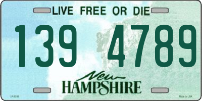 NH license plate 1394789