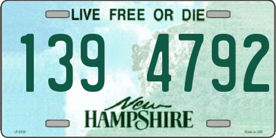 NH license plate 1394792