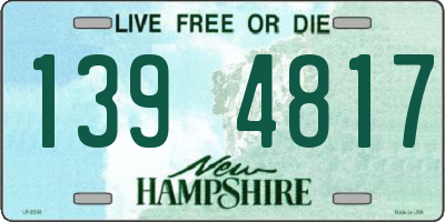 NH license plate 1394817