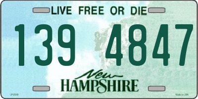NH license plate 1394847