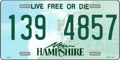 NH license plate 1394857