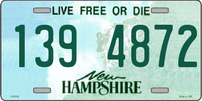 NH license plate 1394872