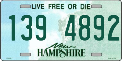NH license plate 1394892