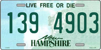 NH license plate 1394903