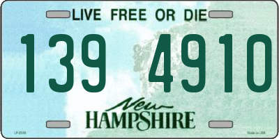 NH license plate 1394910