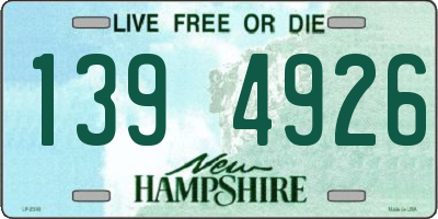 NH license plate 1394926
