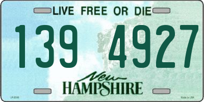 NH license plate 1394927