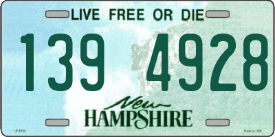 NH license plate 1394928