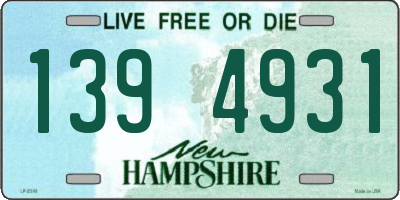 NH license plate 1394931