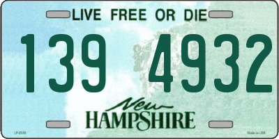 NH license plate 1394932