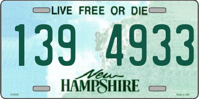 NH license plate 1394933