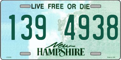 NH license plate 1394938