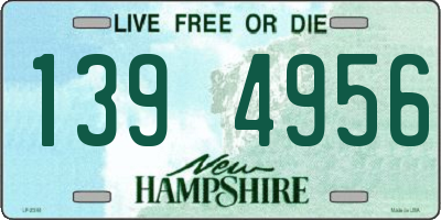 NH license plate 1394956
