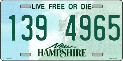 NH license plate 1394965