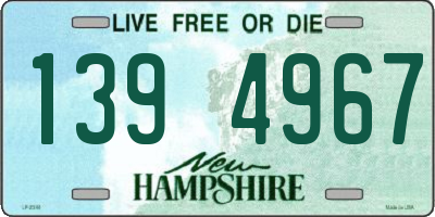 NH license plate 1394967