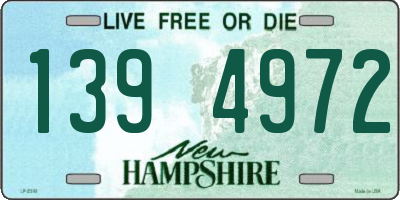 NH license plate 1394972