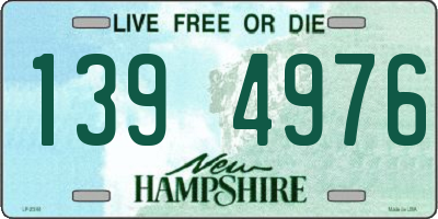 NH license plate 1394976