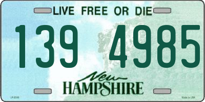 NH license plate 1394985